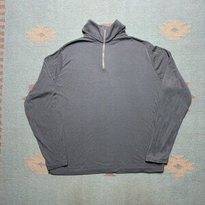 Vintage 70s long sleeve shirt high neck 1/4 zip turtleneck polyester? worn large